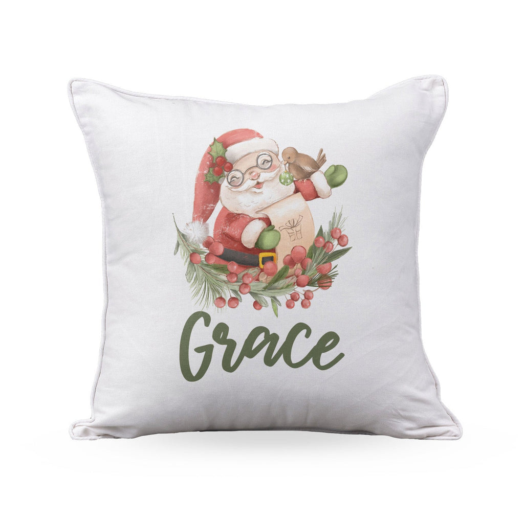 Christmas Personalised Name Throw Cushion - Santa - Blankids