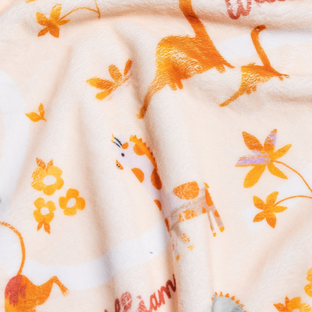 Personalised All Over Name Baby Blanket - Boho Safari - Blankids