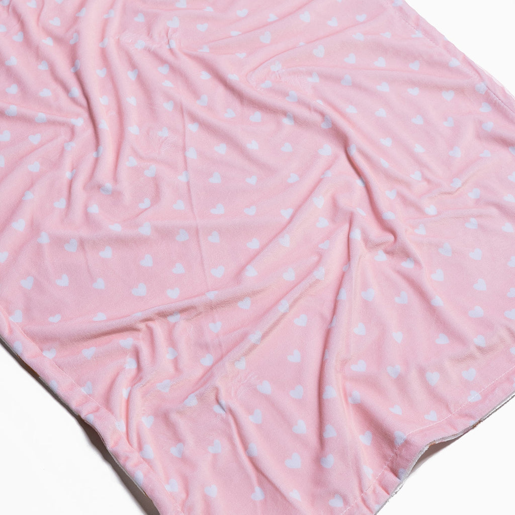 Personalised All Over Name Baby Blanket - Pink Rainbows - Blankids