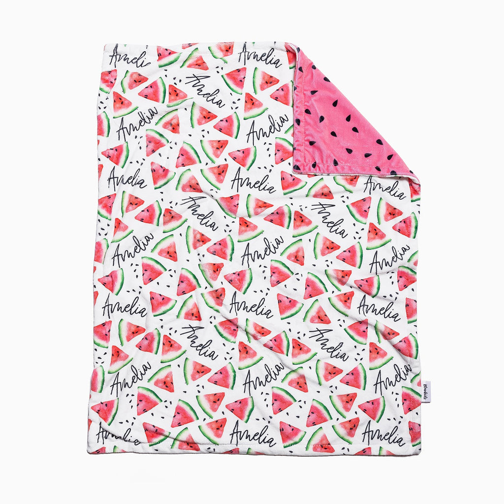 Personalised All Over Name Baby Blanket - Watermelon - Blankids