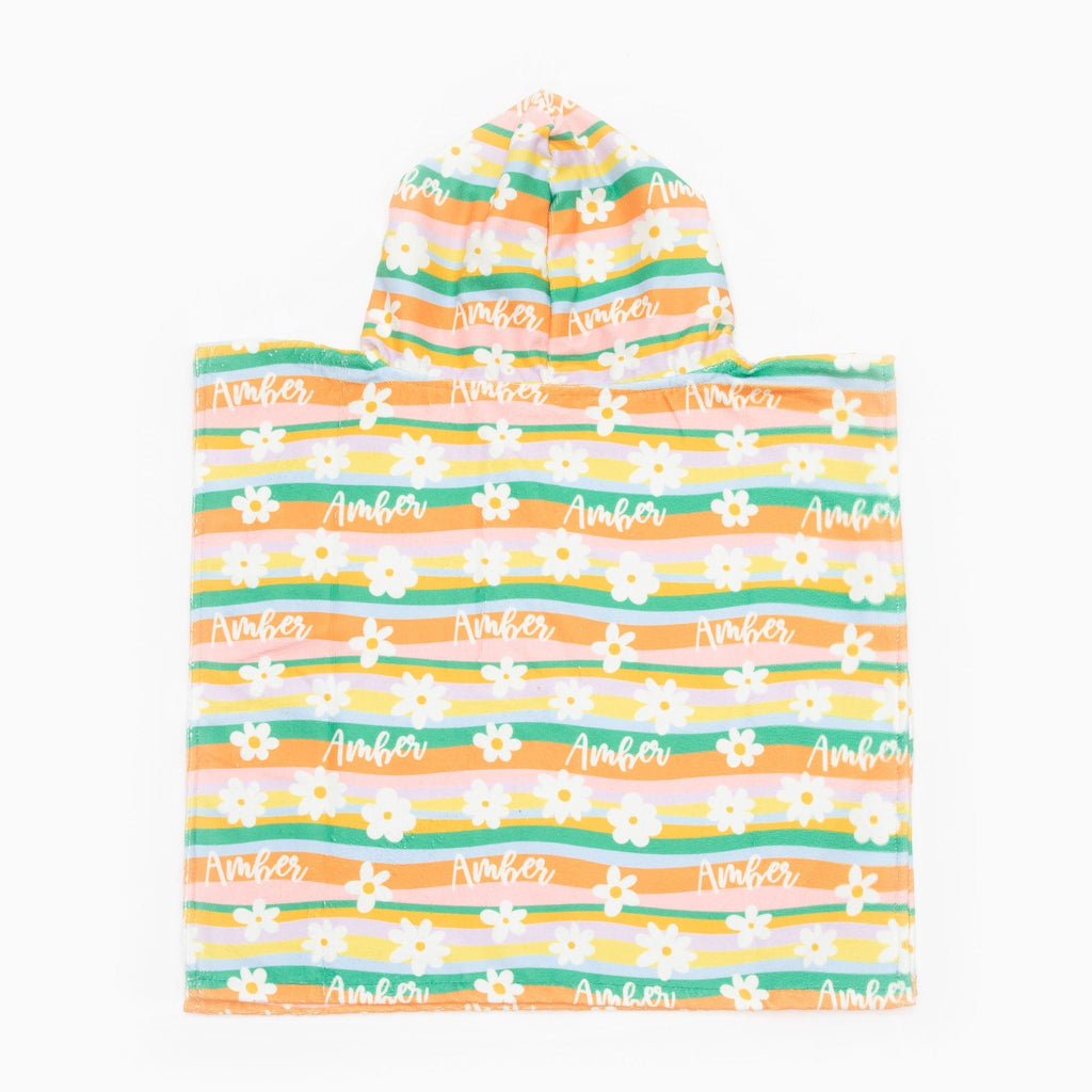 Personalised Hooded Towel - Groovy Floral - Blankids