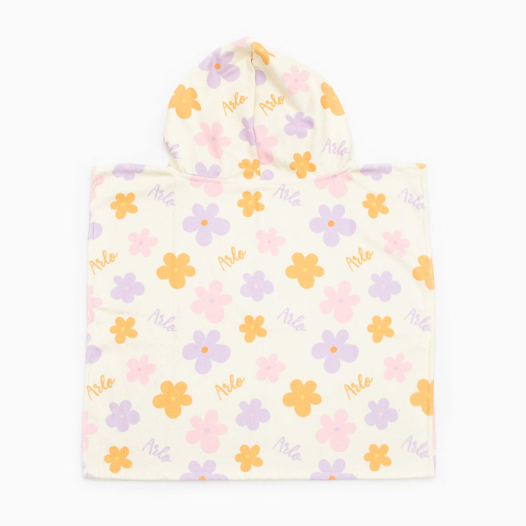 Personalised Hooded Towel - Groovy Florals - Blankids