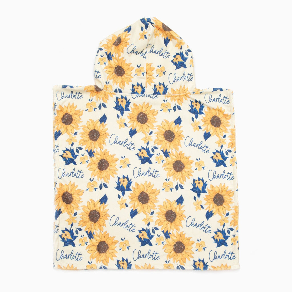 Personalised Hooded Towel - Sunflower Florals - Blankids
