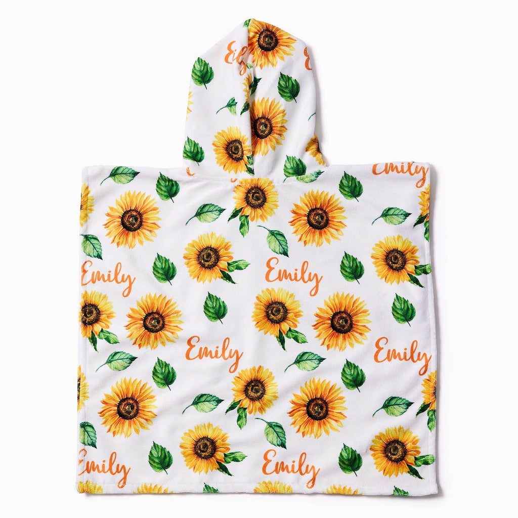 Personalised Hooded Towel - Sunflowers - Blankids