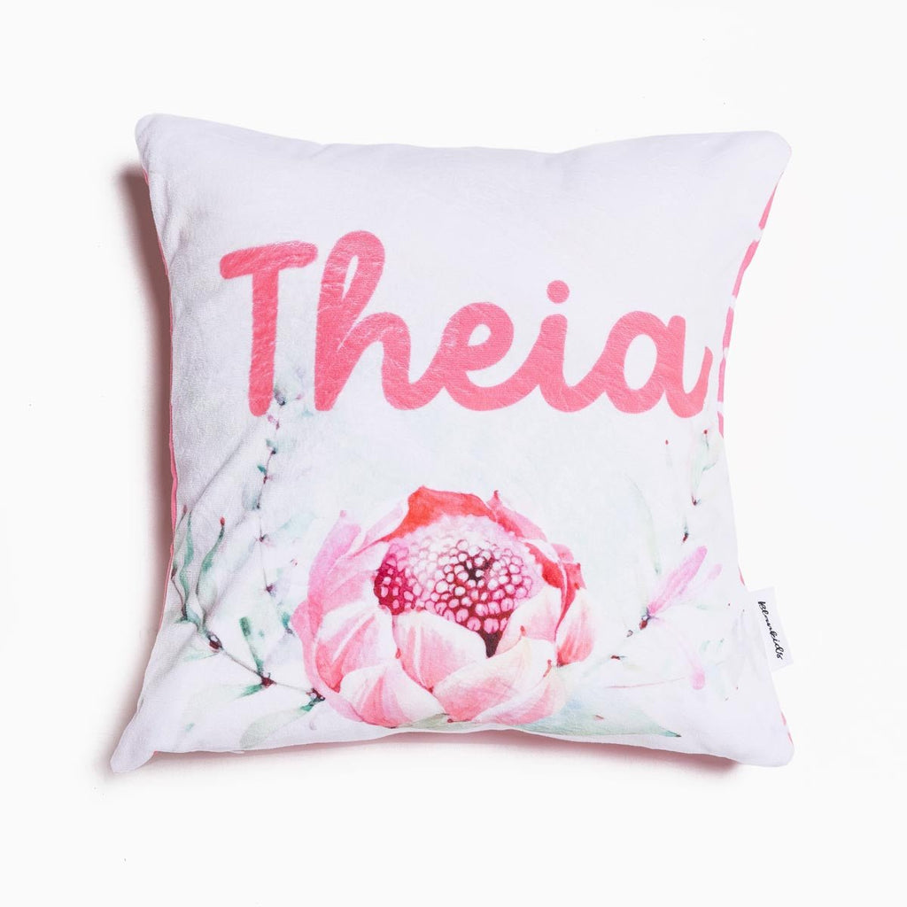 Personalised Name Throw Cushion - Australian Flora and Fauna - Blankids