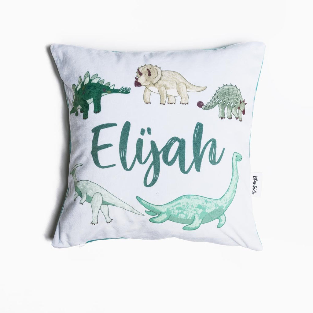 Personalised Name Throw Cushion - Dinosaurs - Blankids