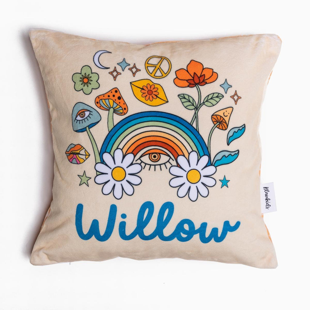Personalised Name Throw Cushion - Good Vibes - Blankids
