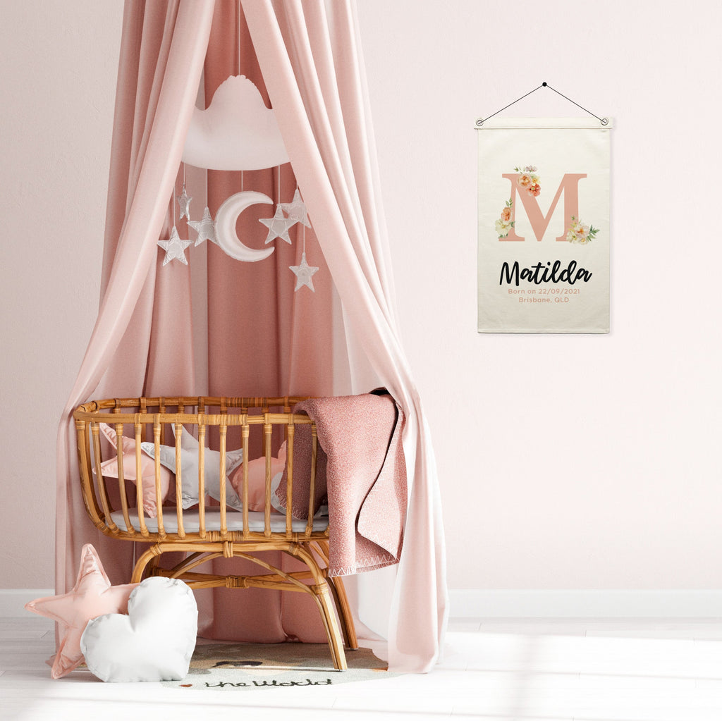 Personalised Name Wall Hanging - Floral - Blankids
