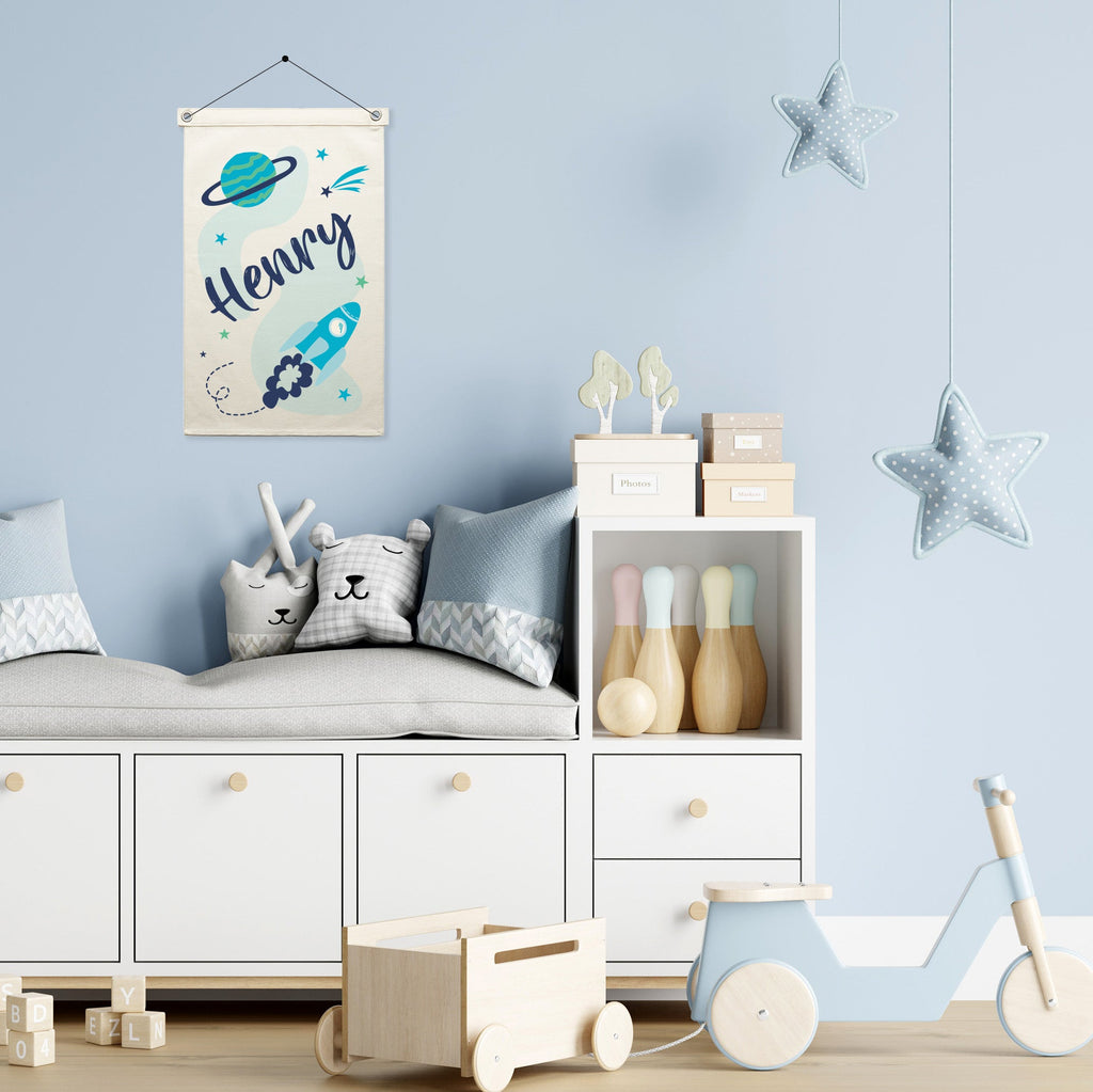 Personalised Name Wall Hanging - Outer Space - Blankids