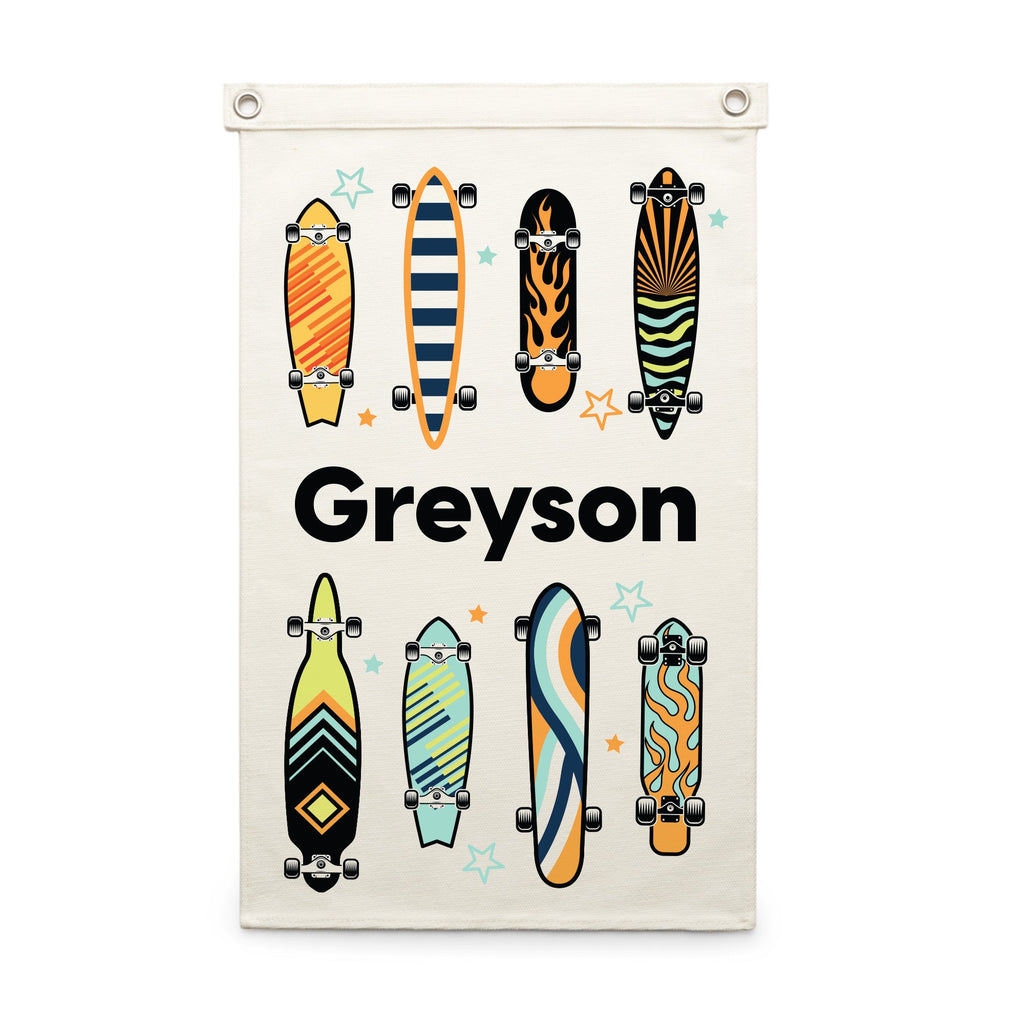Personalised Name Wall Hanging - Skateboards - Blankids