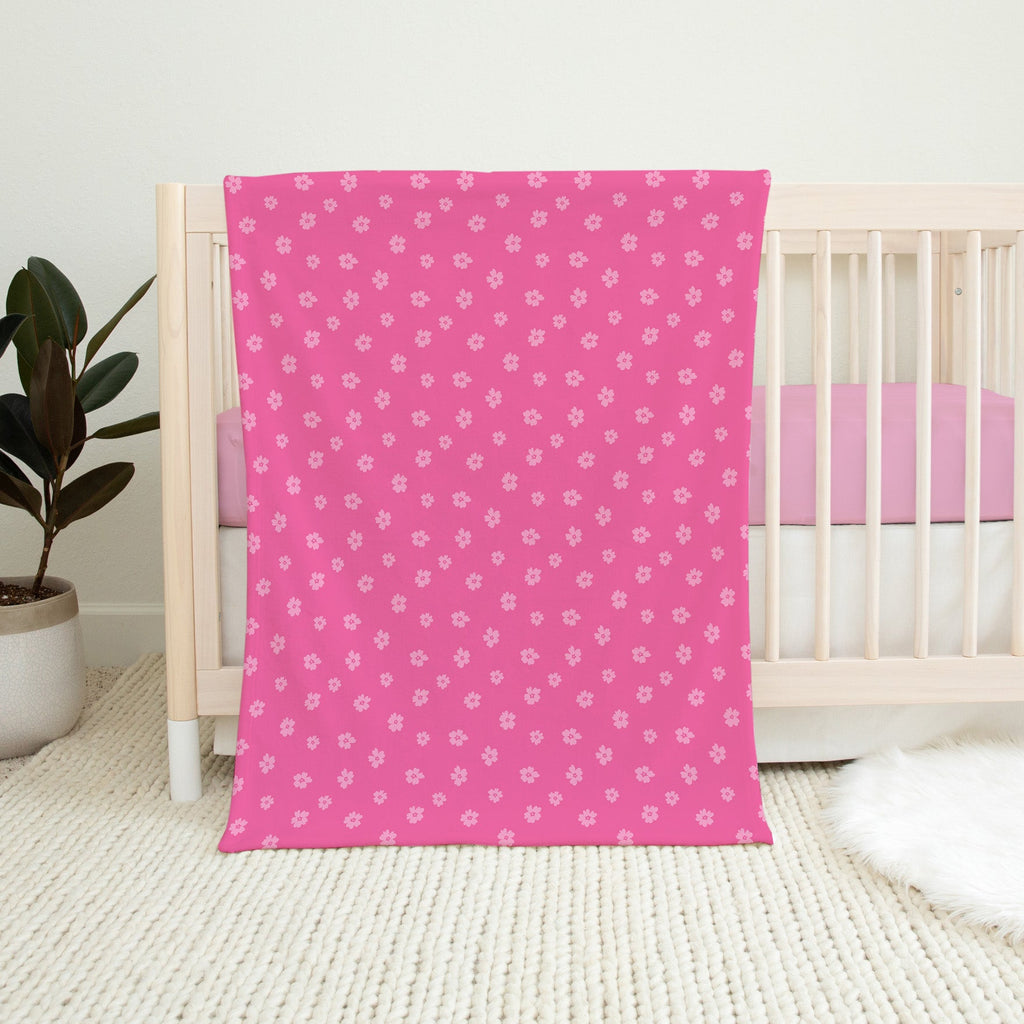 Personalised All Over Name Baby Blanket - Bright Floral - Blankids