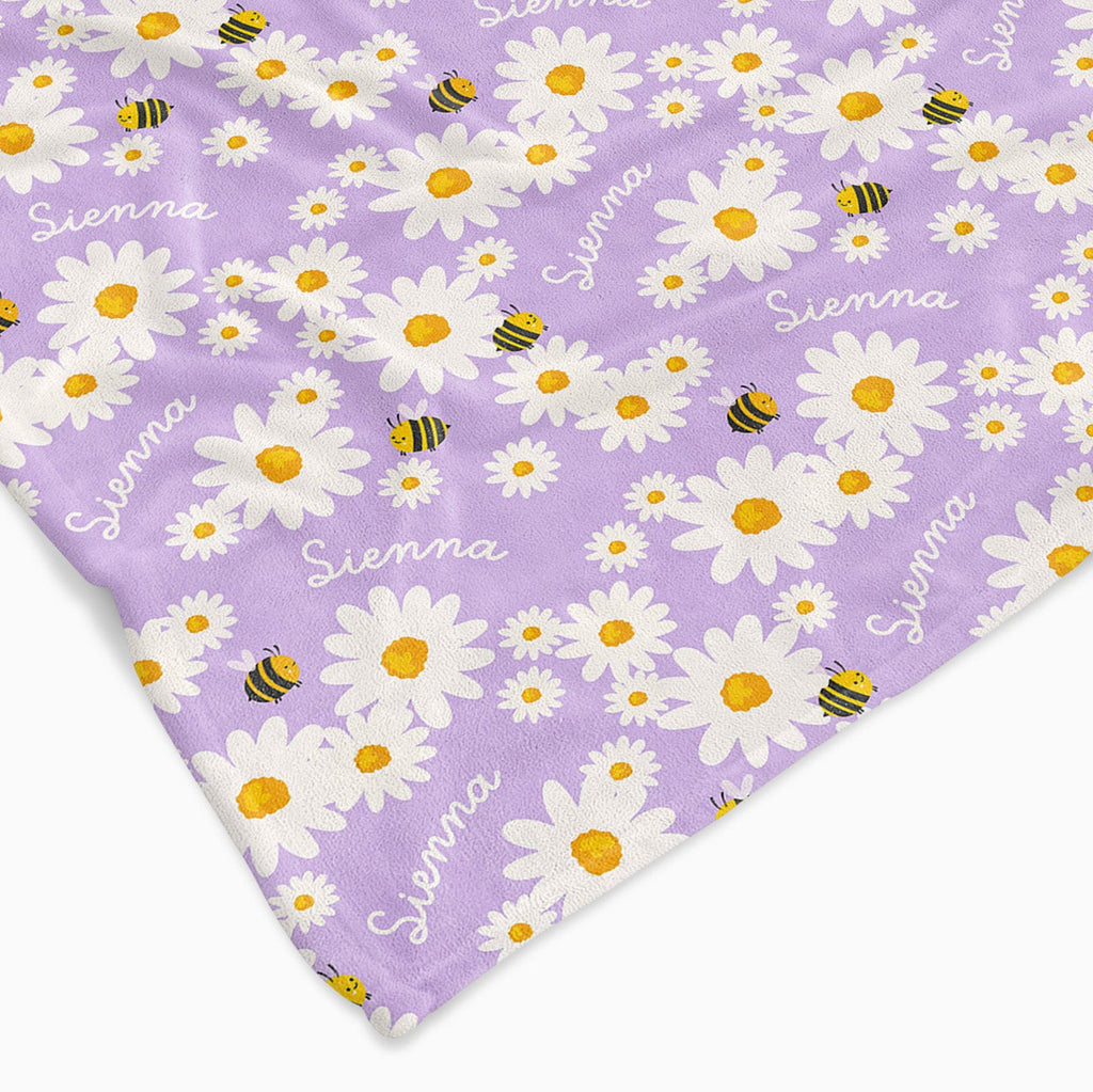 Personalised All Over Name Baby Blanket - Daisy Chain - Blankids
