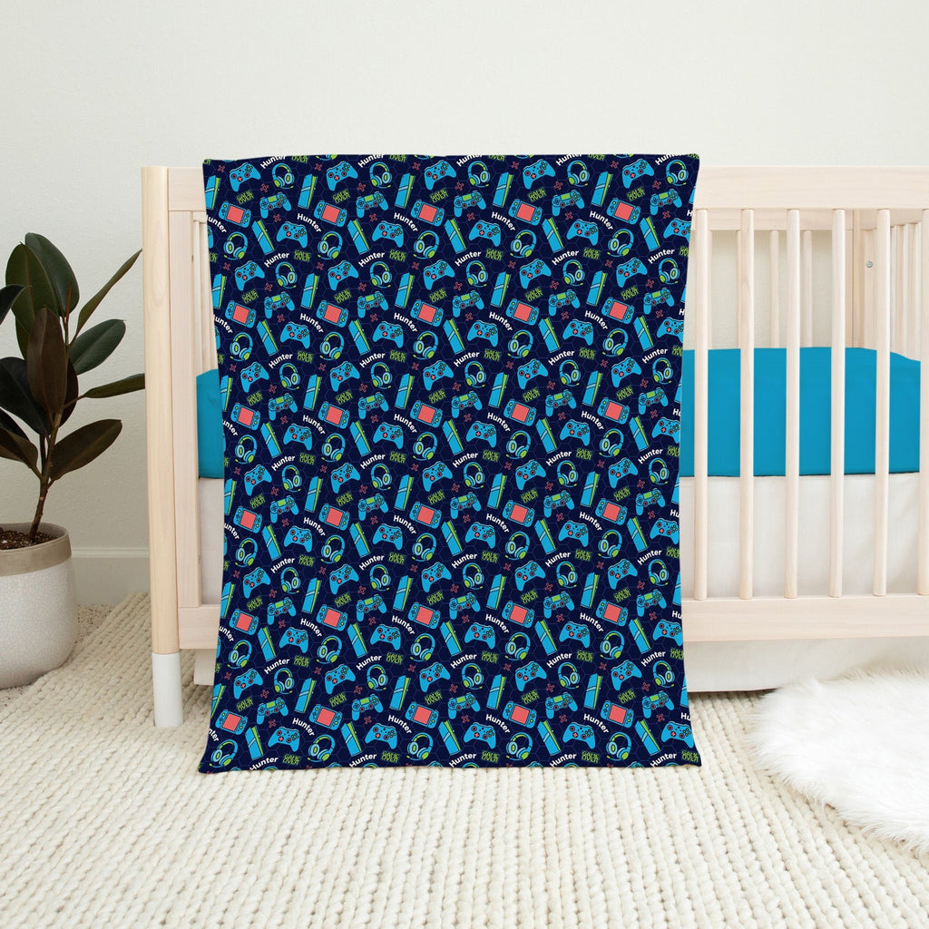 Personalised All Over Name Baby Blanket - Gaming - Blankids