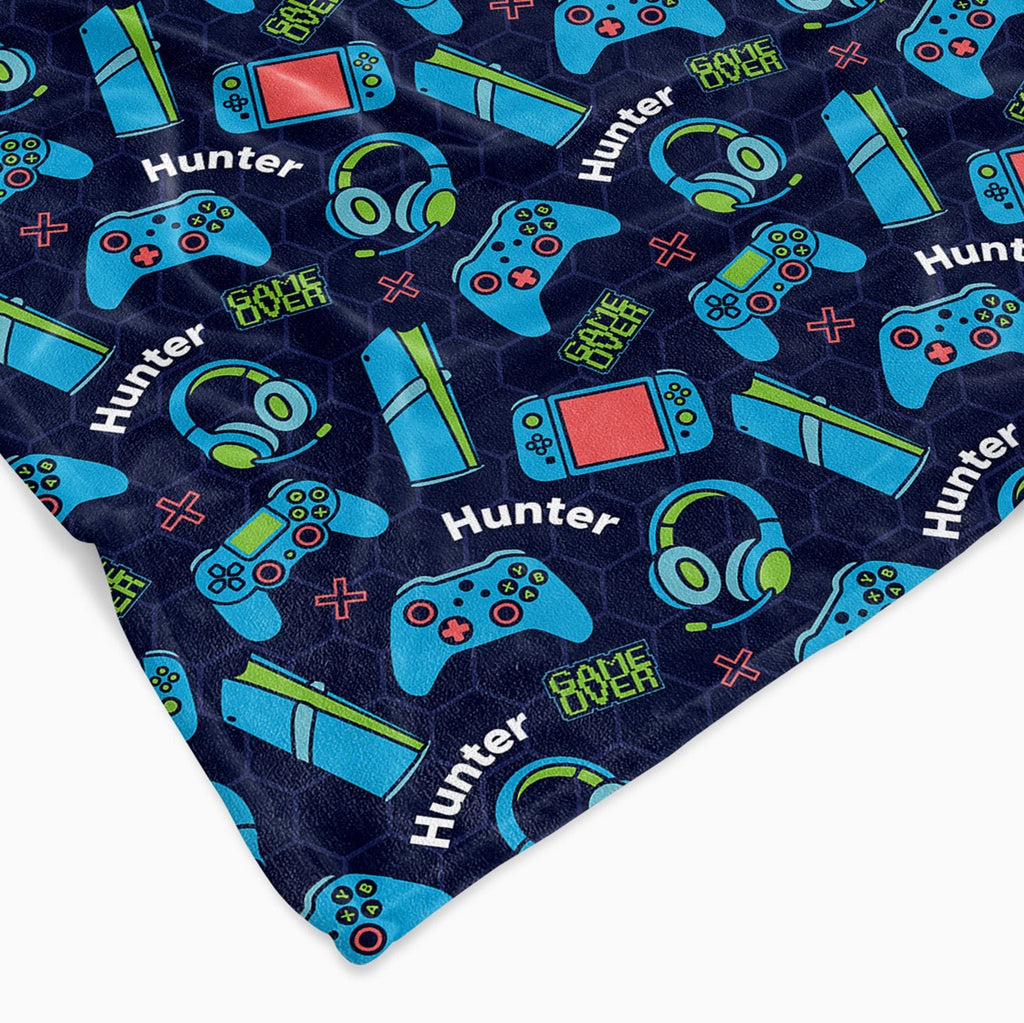Personalised All Over Name Baby Blanket - Gaming - Blankids