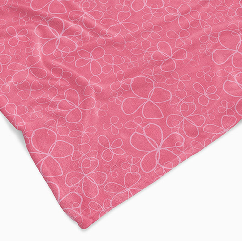 Personalised All Over Name Baby Blanket - Pink Floral - Blankids