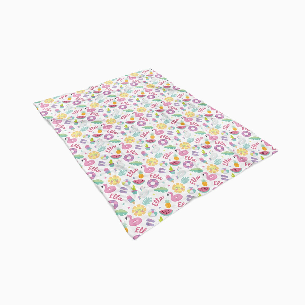 Personalised All Over Name Baby Blanket - Pool Party - Blankids