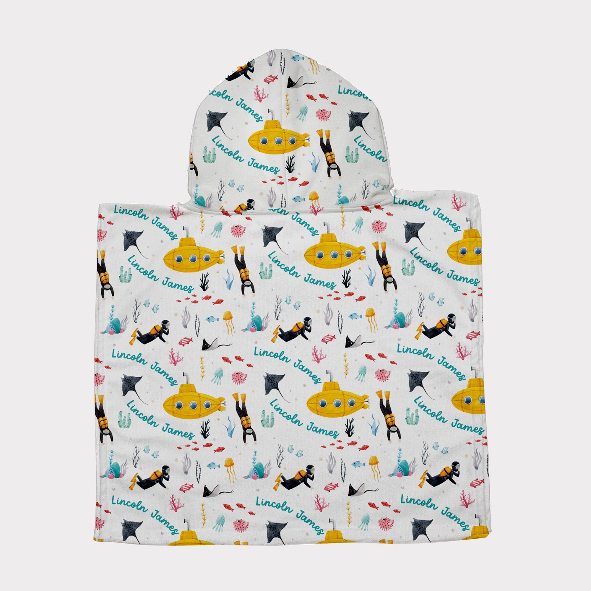 Personalised Hooded Towel Under the Sea Blankids