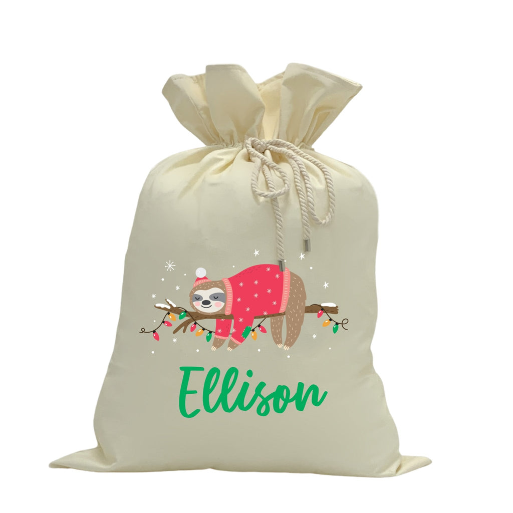 Personalised Santa Sacks - Santa Sloths - Blankids