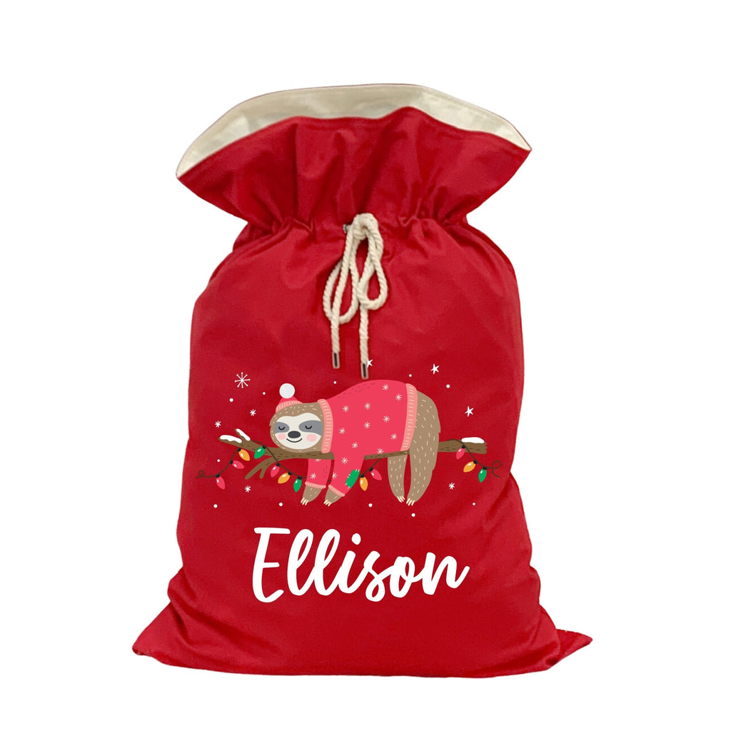 Personalised Santa Sacks - Santa Sloths - Blankids