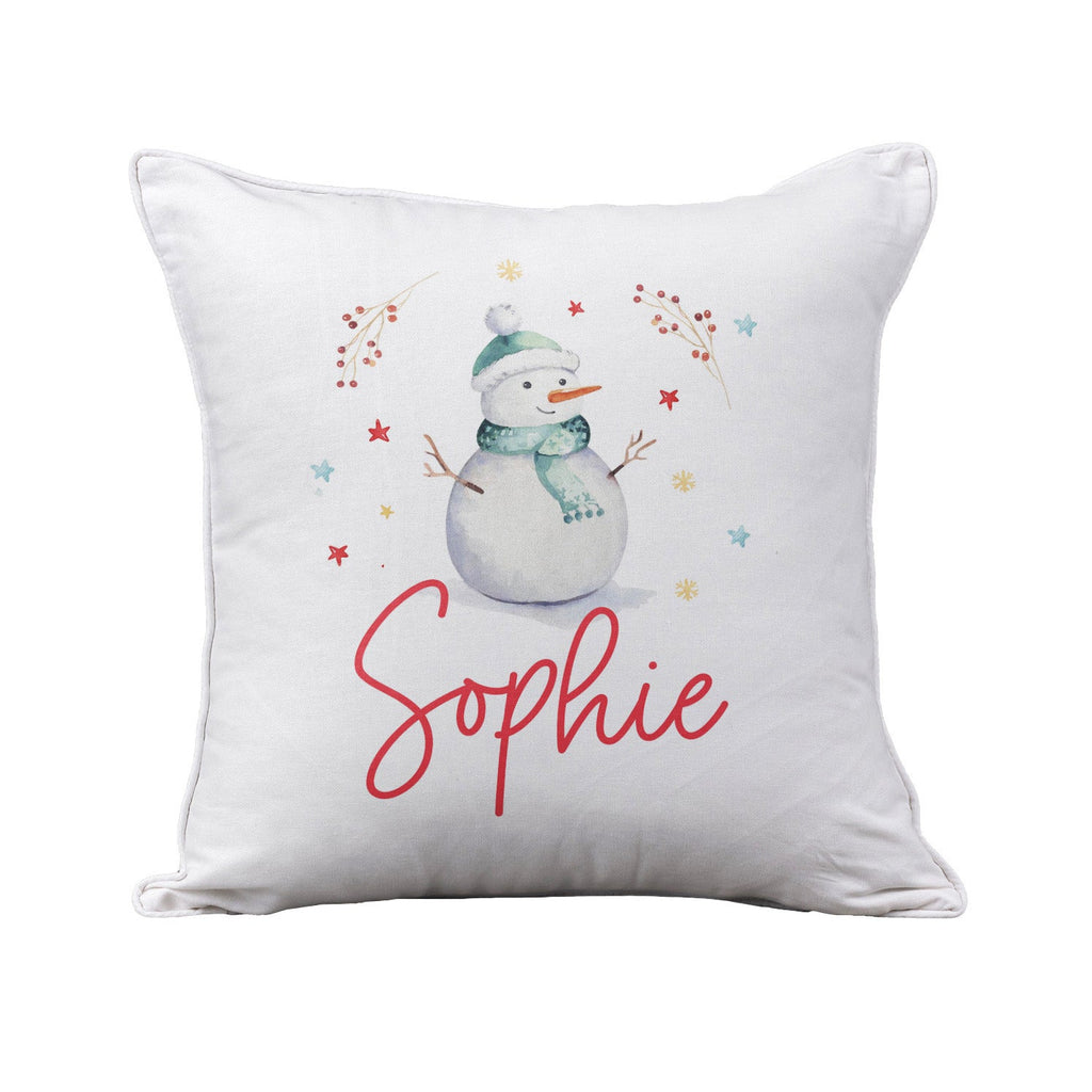 Christmas Personalised Name Throw Cushion - Snowy Winter - Blankids