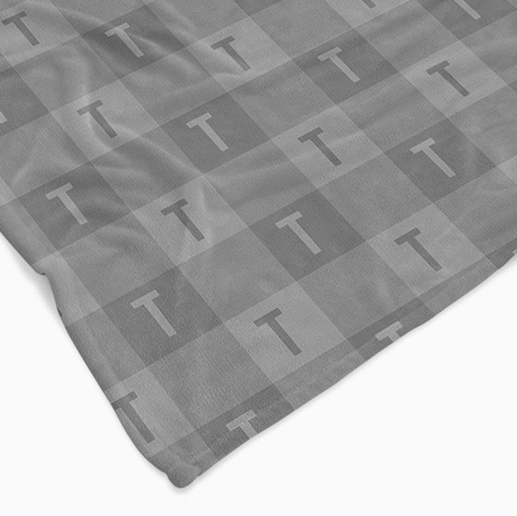Personalise Your Classic Gingham Blanket - Grey - Blankids