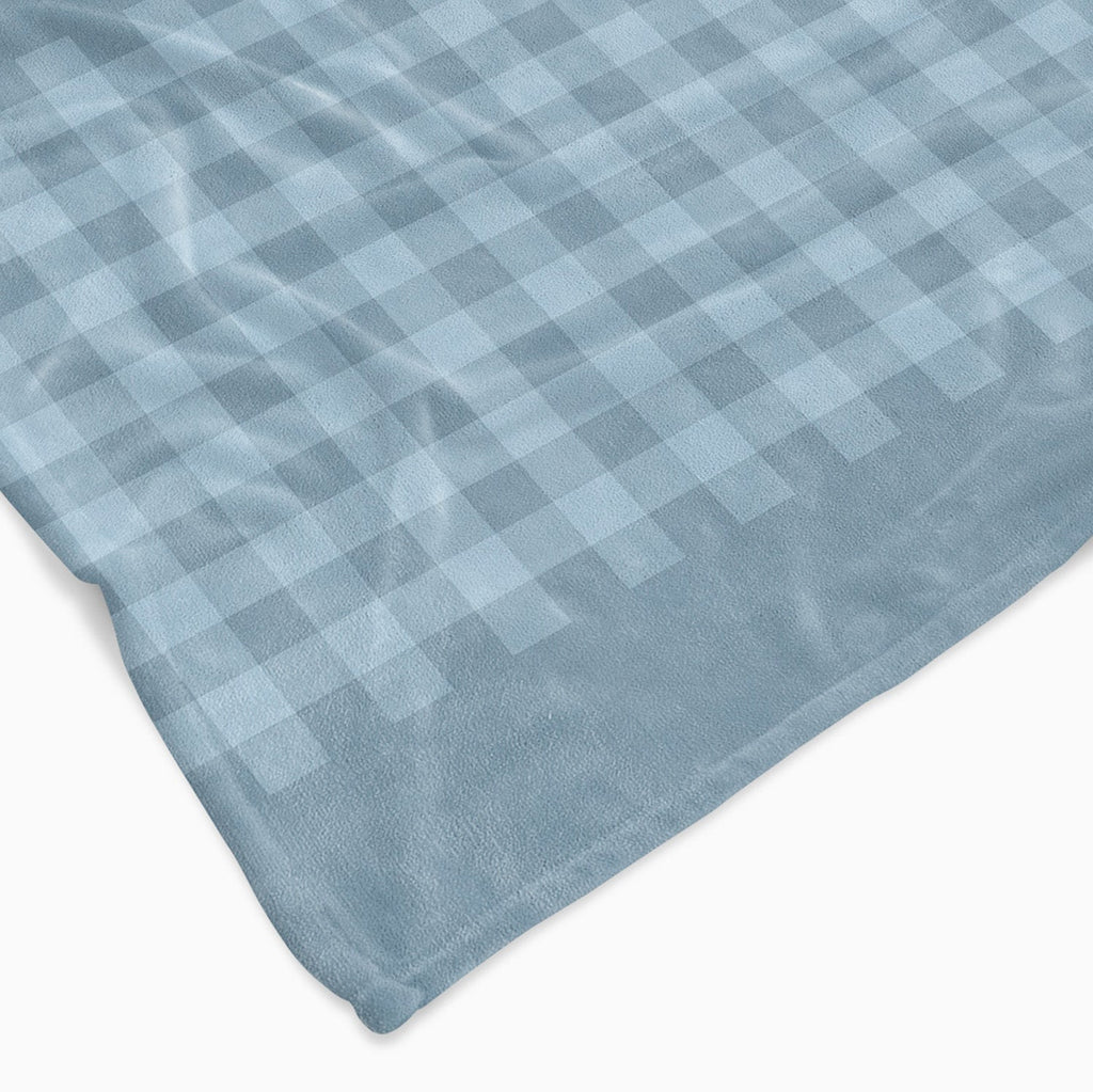 Personalise Your Classic Gingham Blanket - Light Blue - Blankids