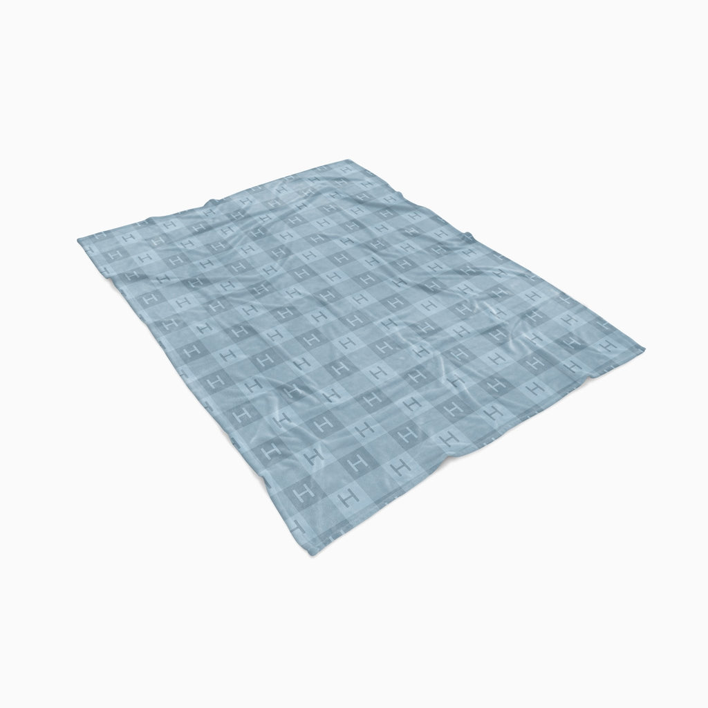 Personalise Your Classic Gingham Blanket - Light Blue - Blankids