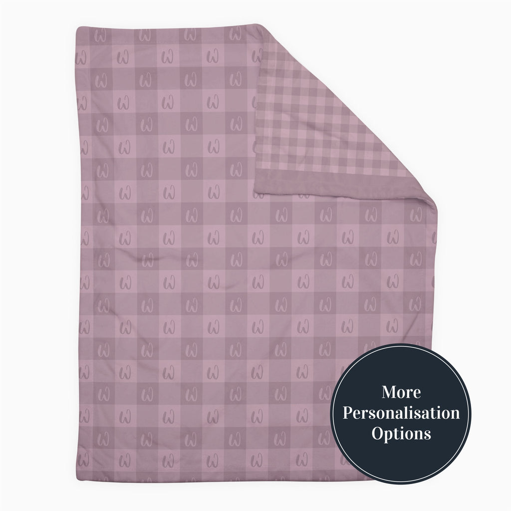Personalise Your Classic Gingham Blanket - Mauve - Blankids