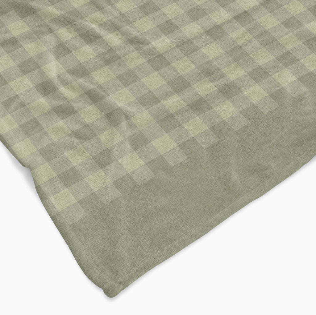 Personalise Your Classic Gingham Blanket - Olive - Blankids