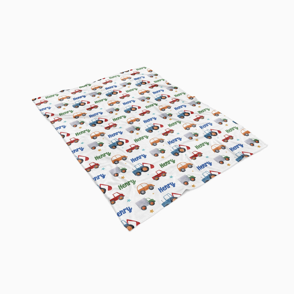 Personalised All Over Name Baby Blanket - Cars - Blankids