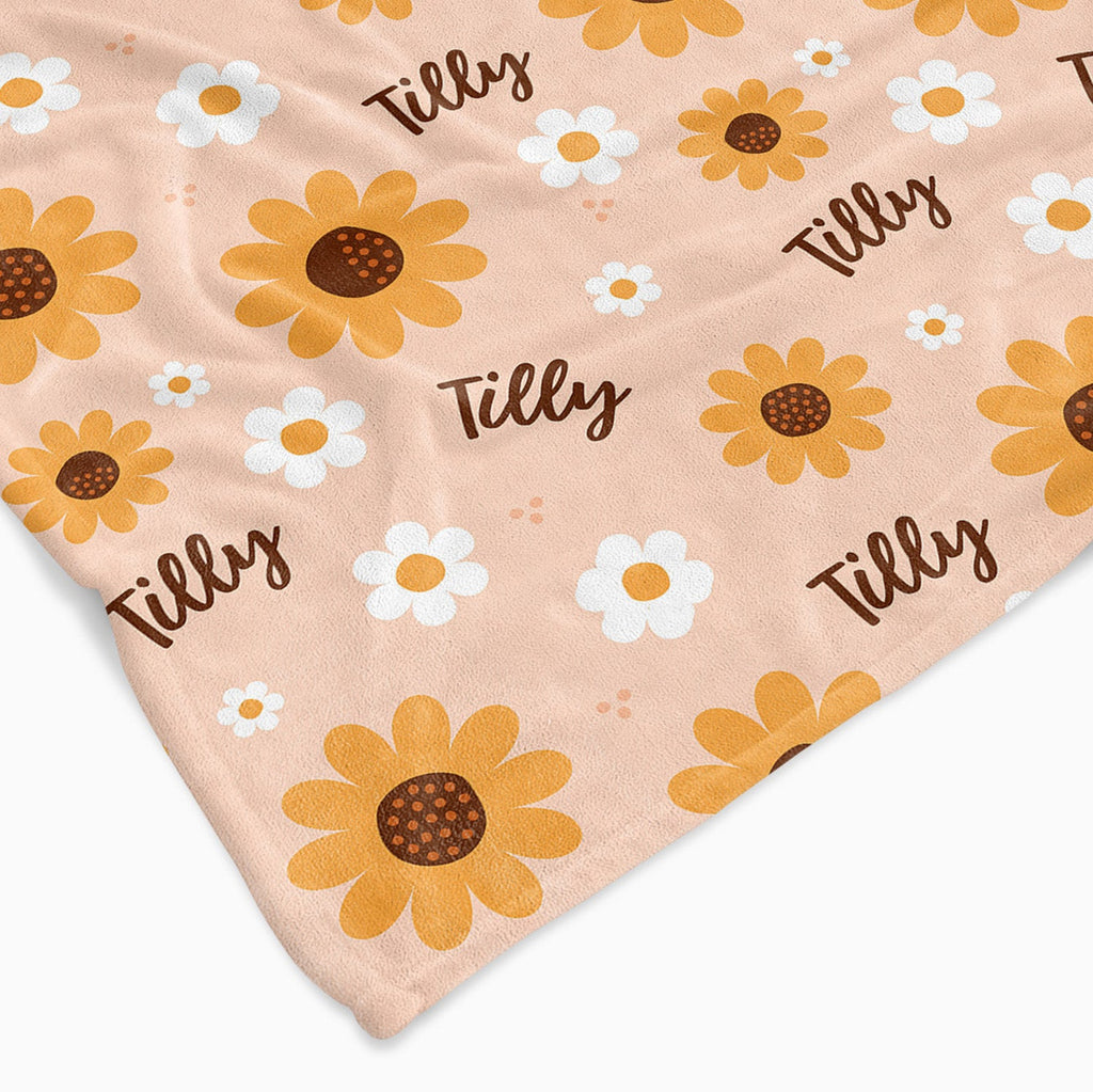 Personalised All Over Name Baby Blanket - Ditsy Floral - Blankids
