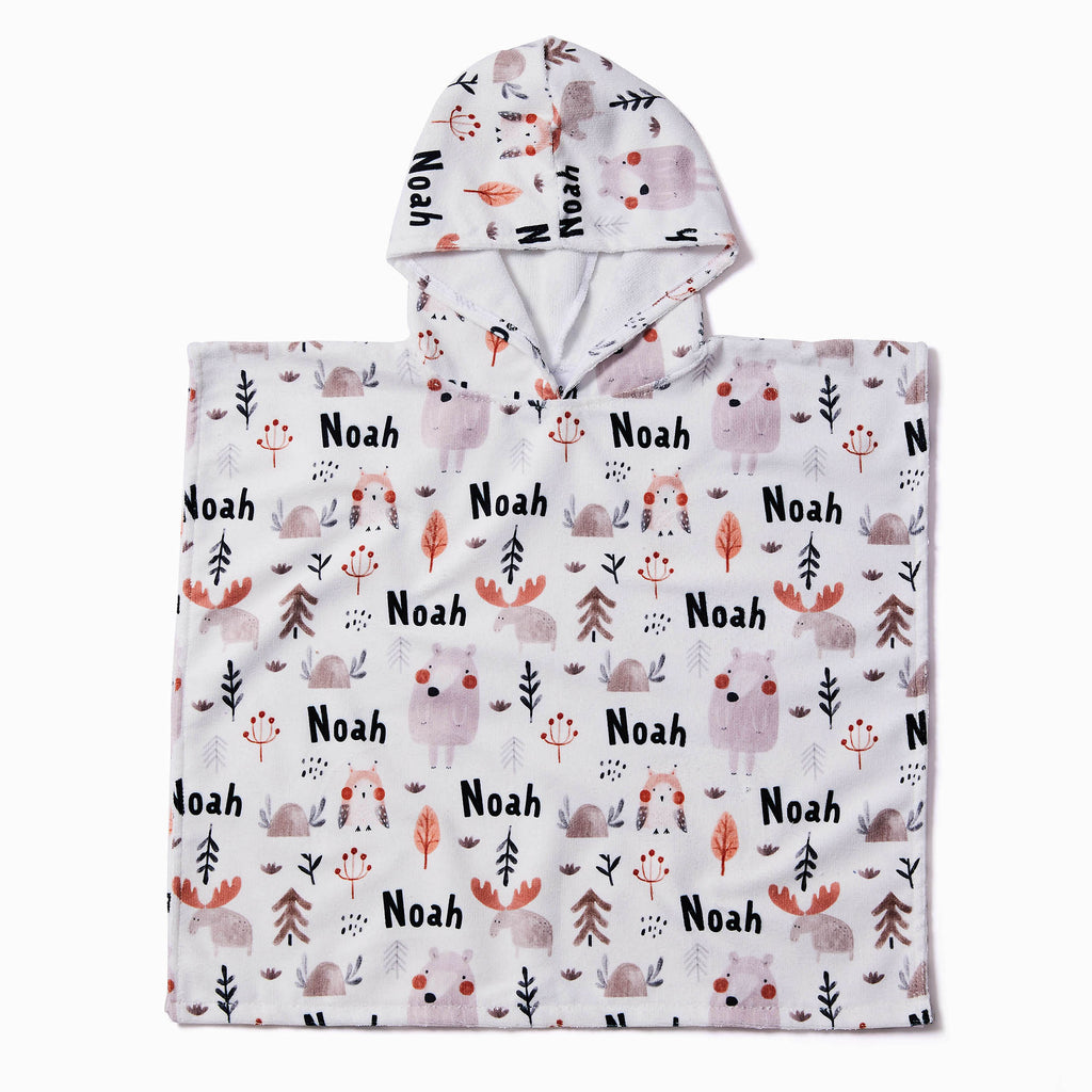 Personalised Hooded Towel - Forest Friends - Blankids