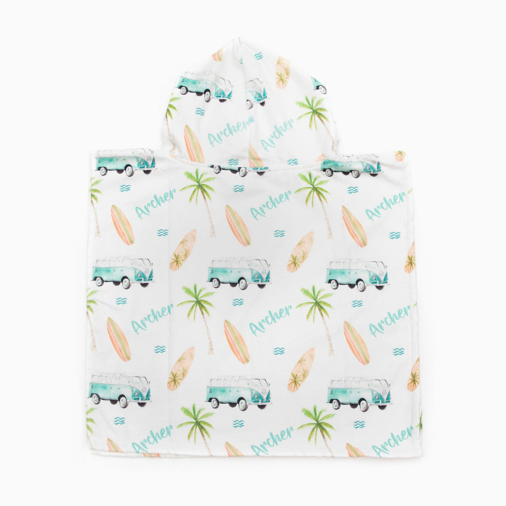 Personalised Hooded Towel - Surfing - Blankids