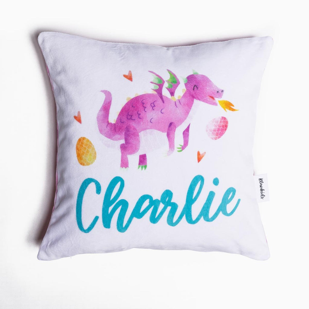 Personalised Name Throw Cushion - Dragons - Blankids