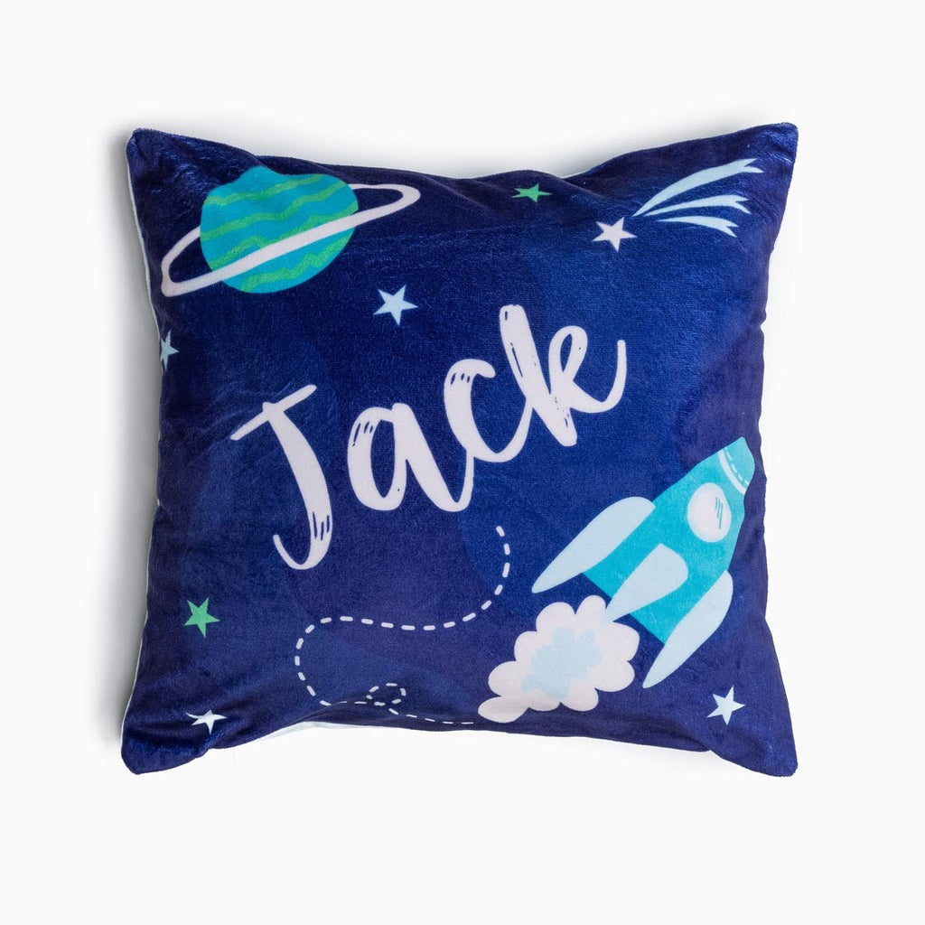 Personalised Name Throw Cushion - Outer Space - Blankids