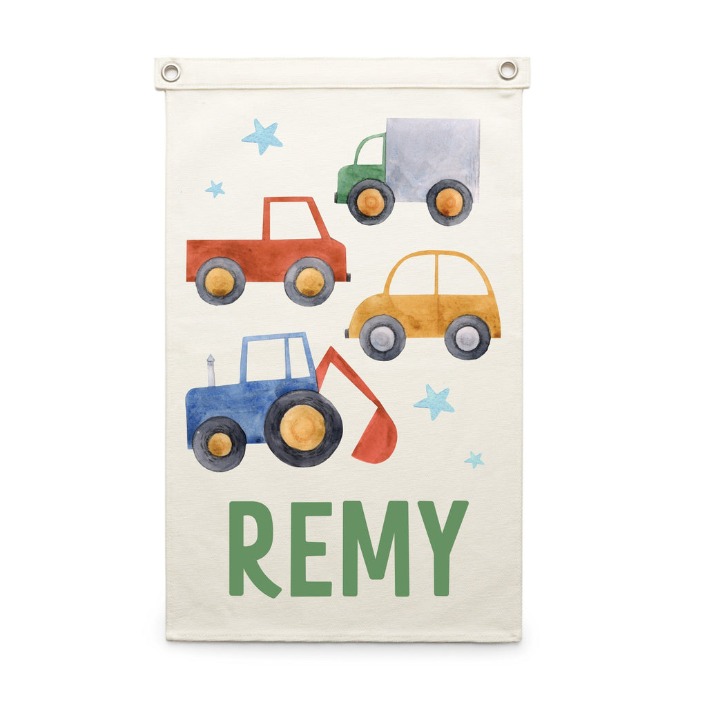 Personalised Name Wall Hanging - Cars - Blankids