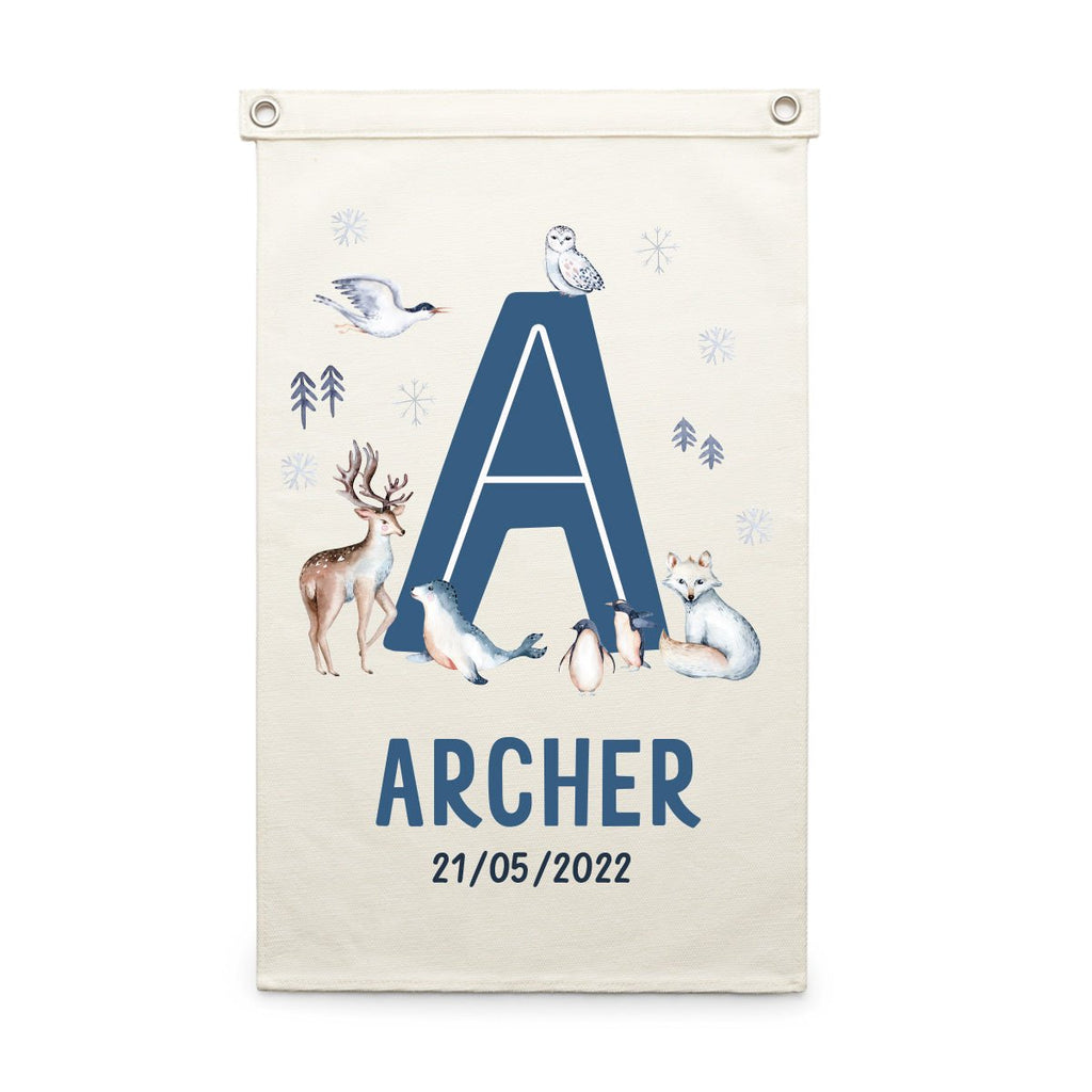 Personalised Name Wall Hanging - Cute Arctic Animals - Blankids