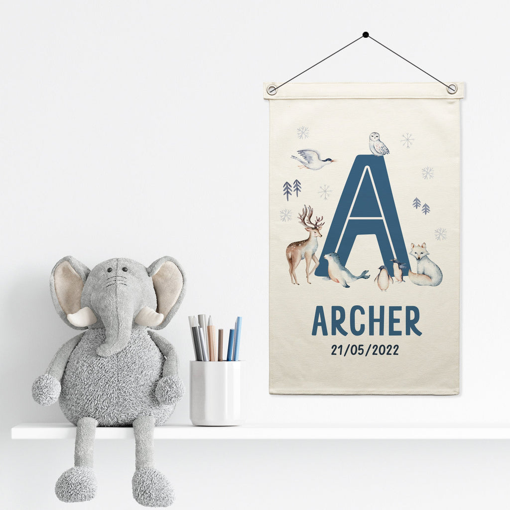Personalised Name Wall Hanging - Cute Arctic Animals - Blankids