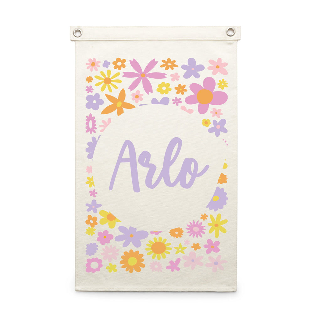 Personalised Name Wall Hanging - Groovy Floral - Blankids