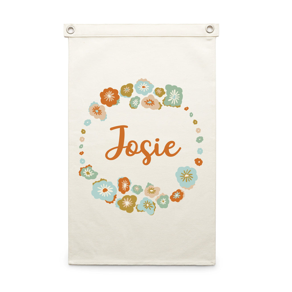 Personalised Name Wall Hanging - Retro Floral - Blankids