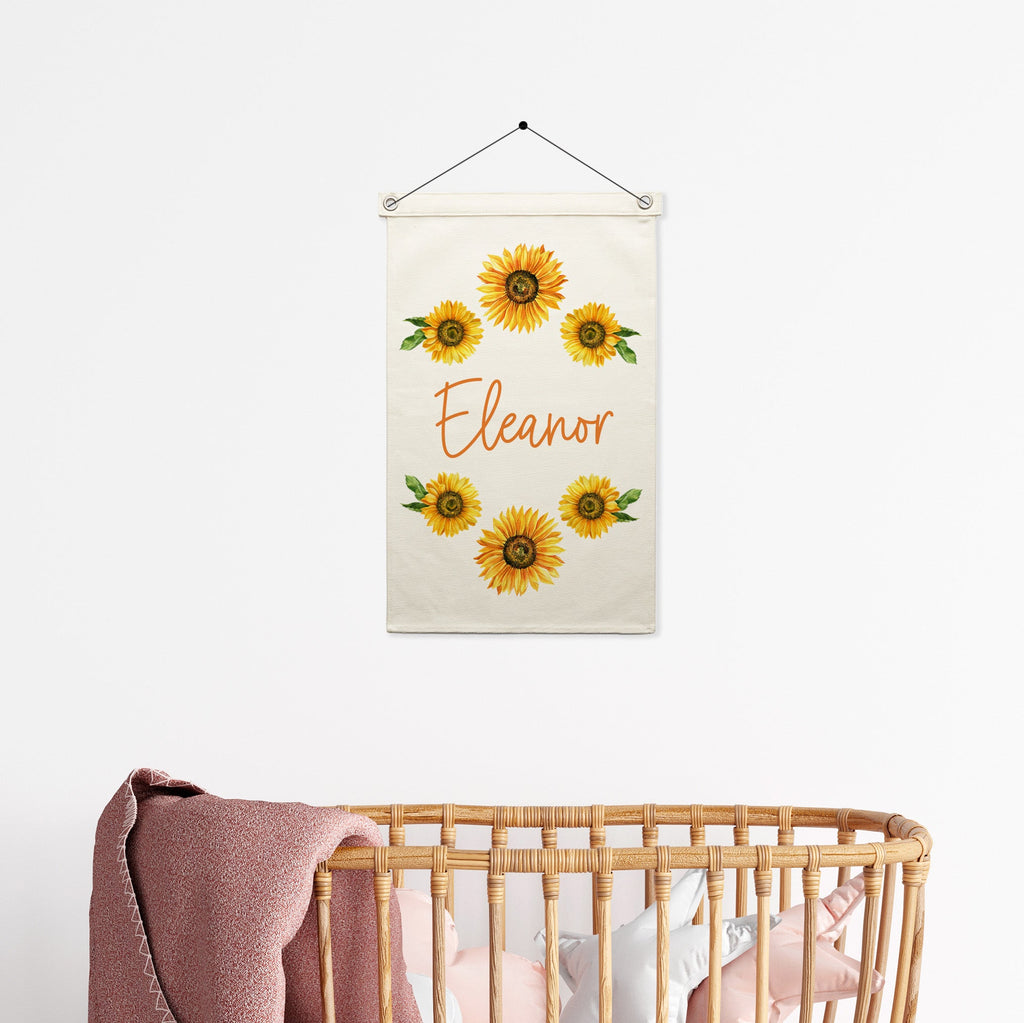 Personalised Name Wall Hanging - Sunflowers - Blankids