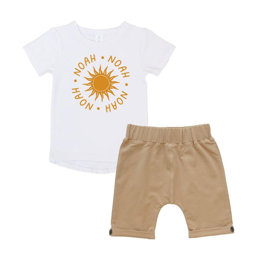 Personalised Tee & Short – Kids Set - Sun Stamp - Blankids